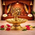 Brass Peacock Eight Petal Diya (5.5 Inch) Vedansh Craft