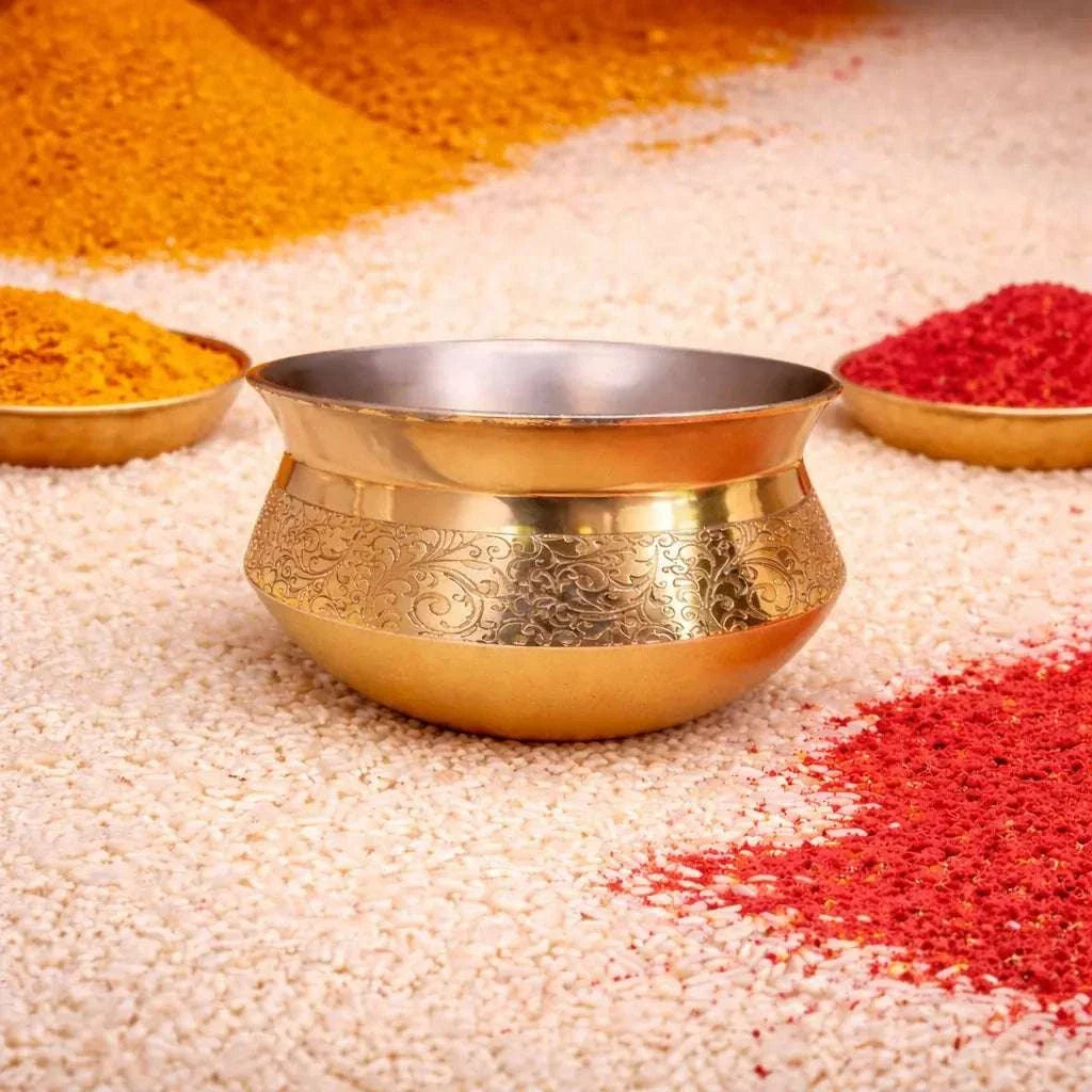 Brass Royal Handi For Serving (3 Inch) Vedansh Craft