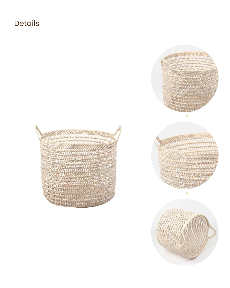 Rattan Storage Basket for Kids Room, Toys and Dirty Laundry