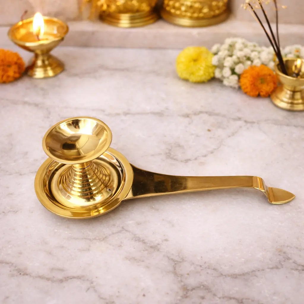 Brass Dhoop Aarti Spoon (9.8 Inch) Vedansh Craft