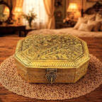 Brass Handcrafted Jewellery Box (3 Inch) Vedansh Craft