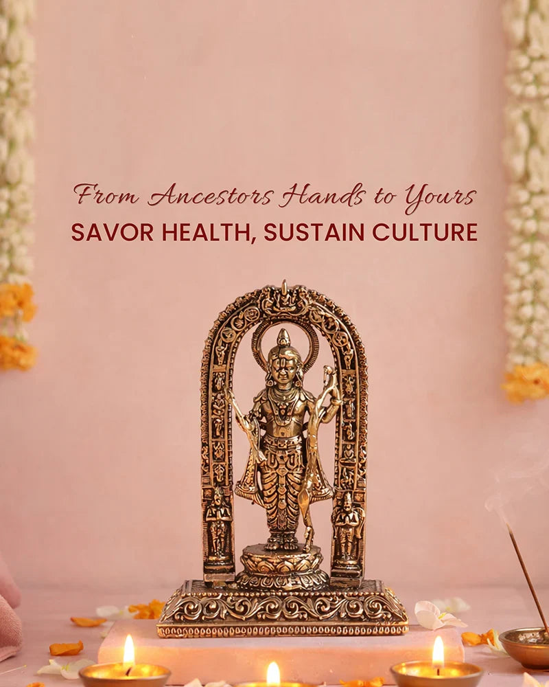 Pure Brass Ram Lala Idol for Home Pooja and Temple Decoration