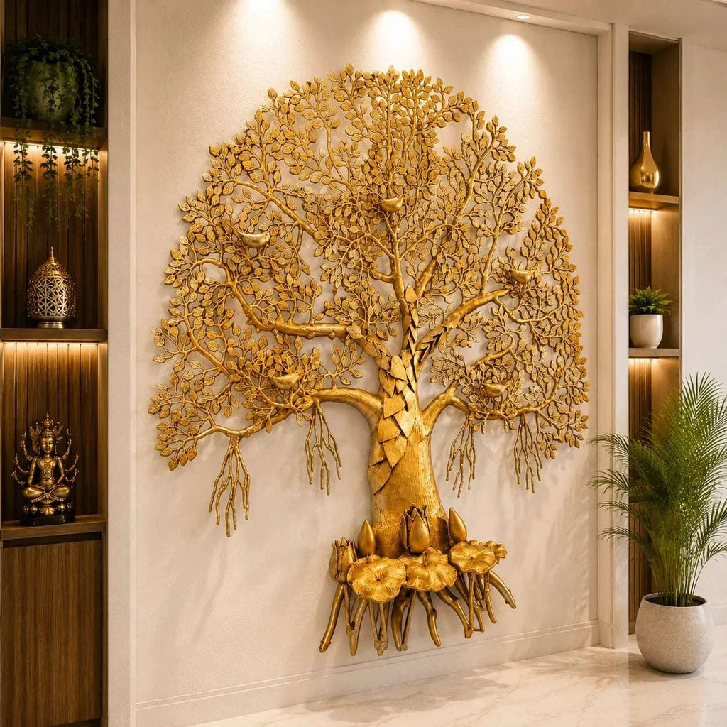 Brass Handcrafted Kalpvriksha Wall Hanging (50 Inch) Vedansh Craft