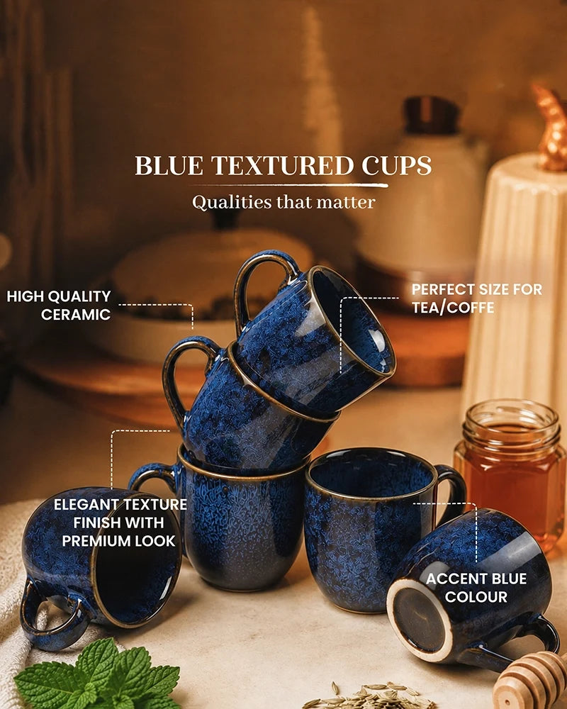 Ceramic Tea Serving Set for Home Dining & Beverage Serving, Set of 6