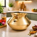 Brass Hammered Vintage Handi / Degchi with Lid Vedansh Craft