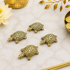 Brass Tortoise Vastu/Feng Shui Set Of Four (1 Inch) Vedansh Craft