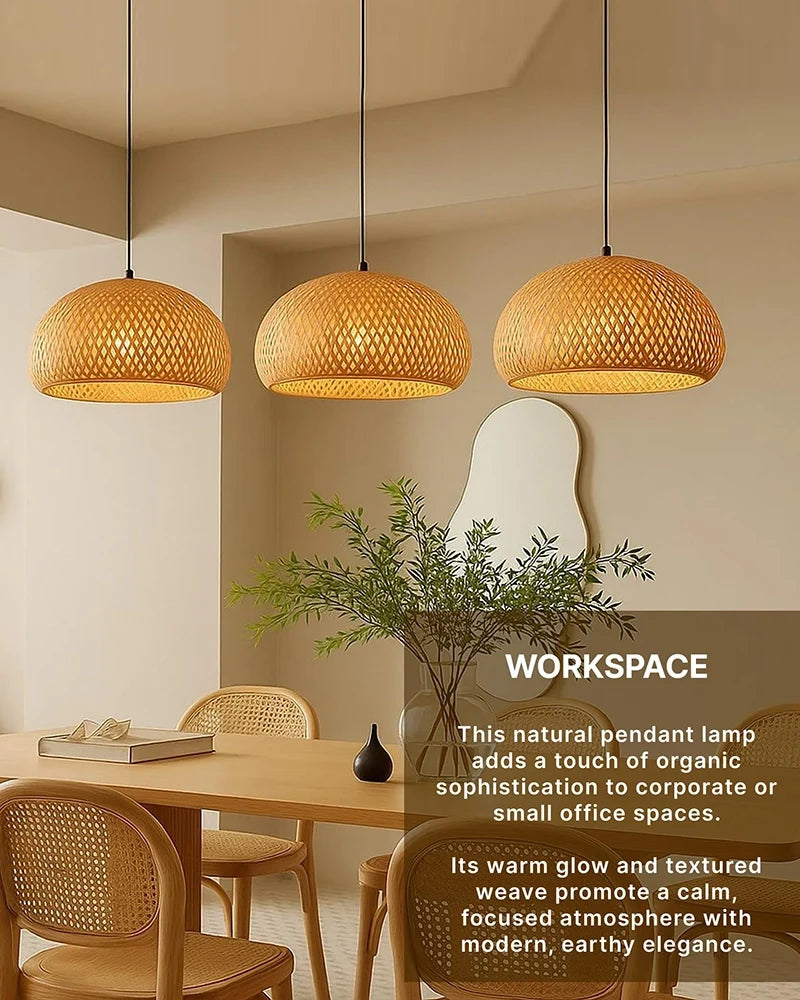 Natural Bamboo Pendant Lamp for Bedroom and Living Room