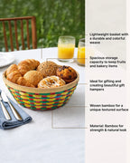 Durable Bamboo Fruit and Vegetable Basket for Kitchen Countertops