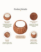 Handwoven Wicker Chand Hamper for Fruits, Storage, and Stylish Home Organisation
