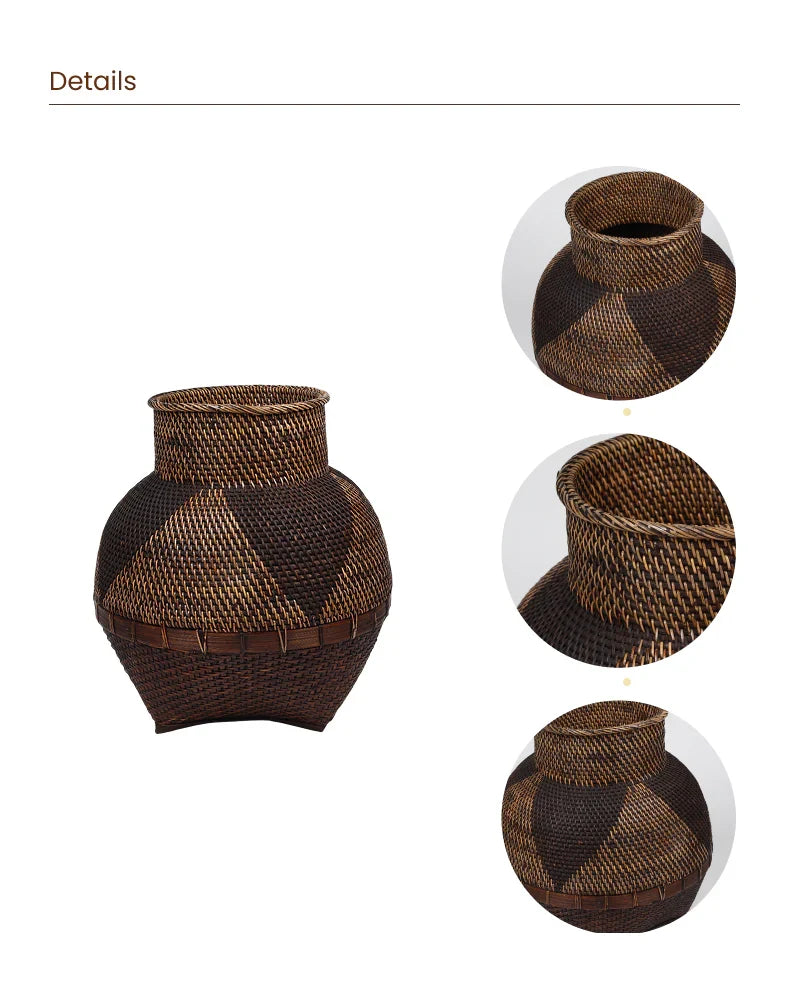 Lightweight Decorative Rattan Vase for Versatile Styling