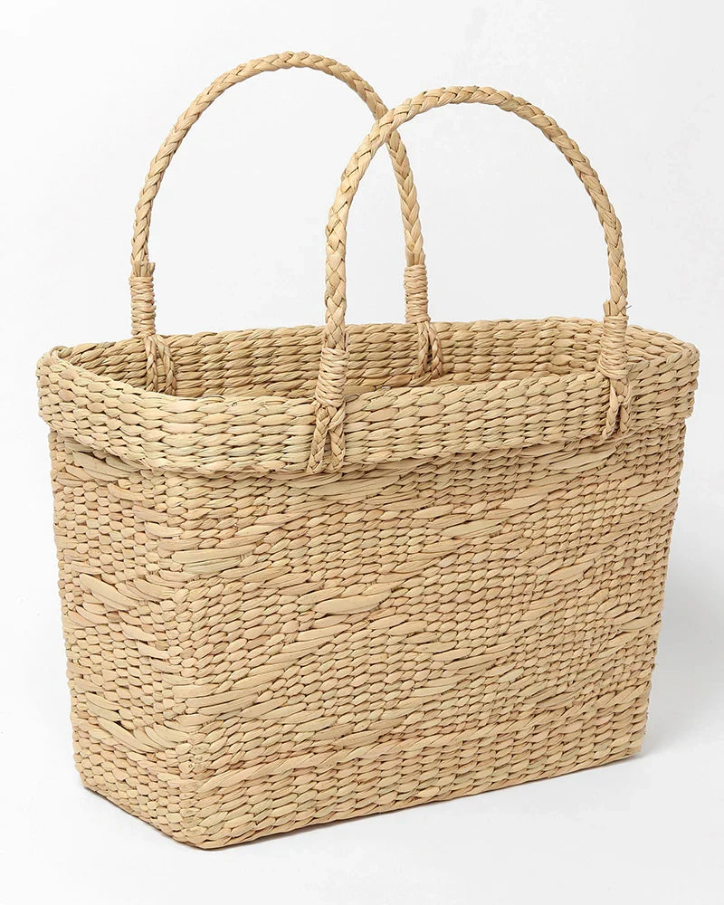 Handmade Seagrass Basket for Shopping, Picnic & Everyday Use
