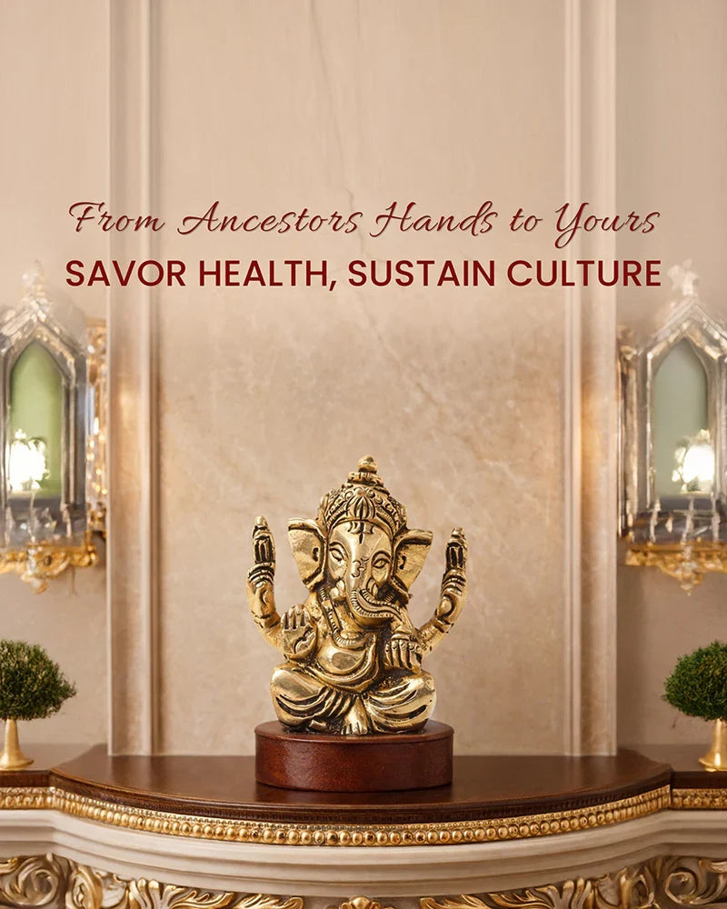 Elegant Ganesha Brass Idol for Daily Worship and Positive Energy