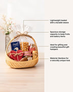 Handwoven Bamboo Baskets with Handles for Kitchen and Home Organization (Set of 3)