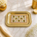 Brass Hand Painted Peacock Serving Tray / Platter Vedansh Craft