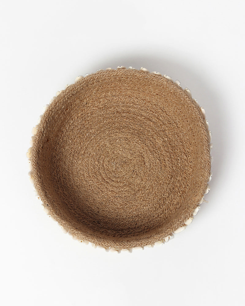 Bohemian Jute Shells Storage Basket for Aesthetic Home and Tabletop Decor