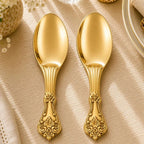 Brass Rice Serving Spoon Pair (9 Inch) Vedansh Craft