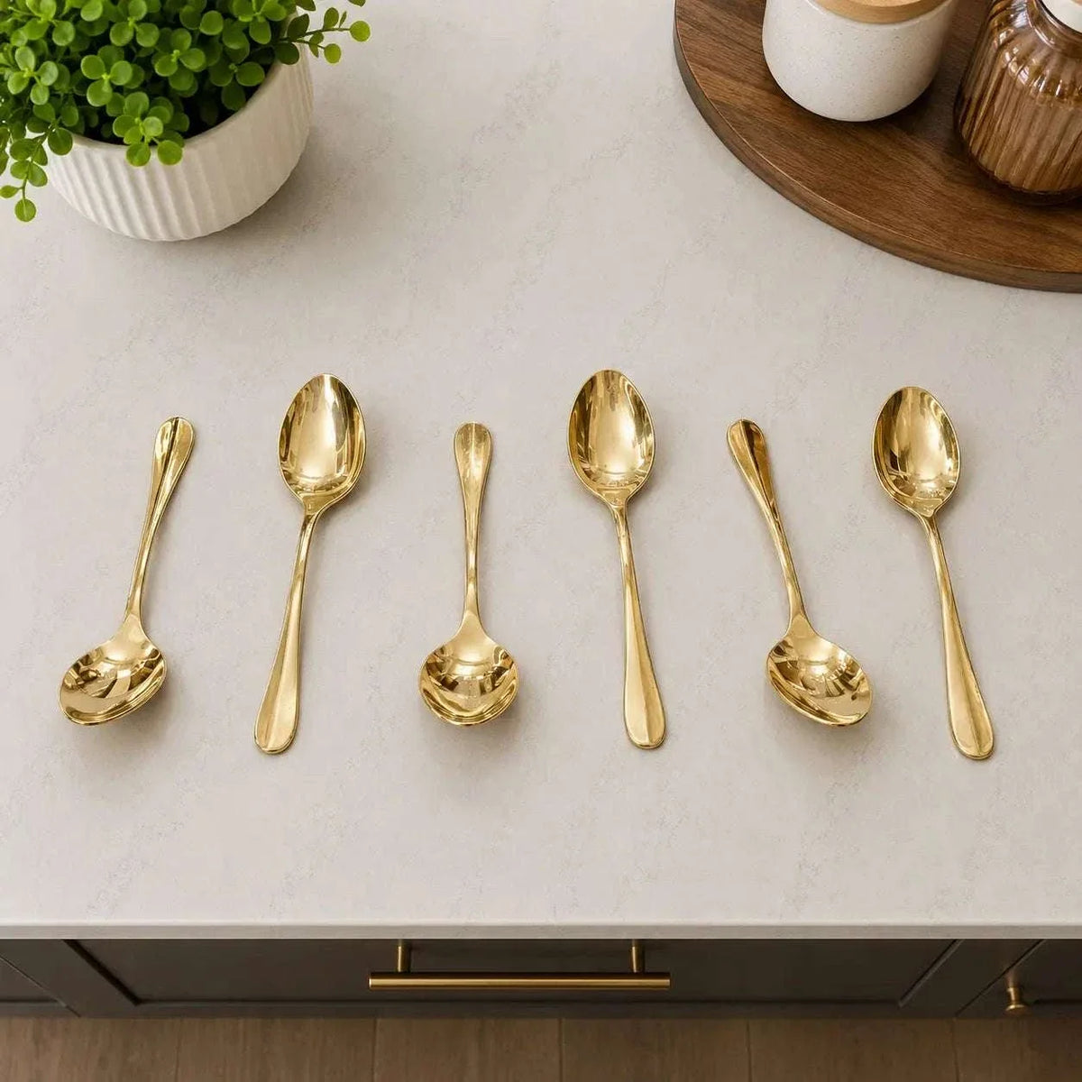 Brass Spoon Set (Pack Of 6) Vedansh Craft