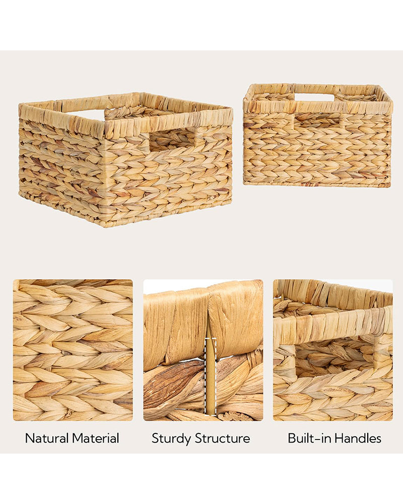 Multi-Purpose Water Hyacinth Storage Basket for Wardrobe, Clothes, and Shelves