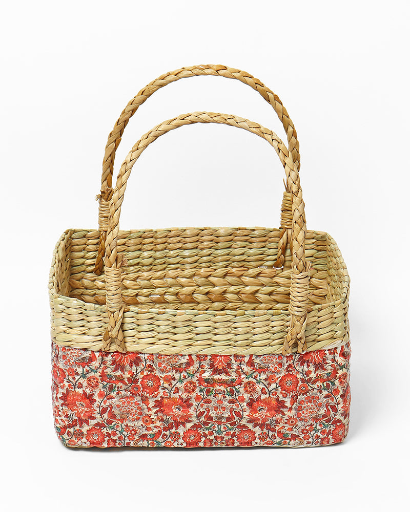 Multipurpose Seagrass Hamper Basket for Serving, Storing, and Home Decor