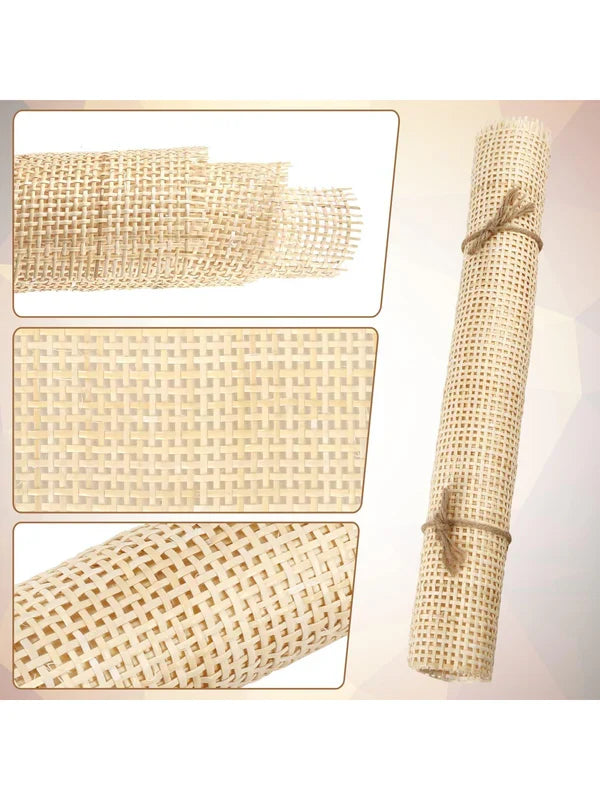 Natural Cane Webbing Roll for Chair, Cabinet, and Crafting Use