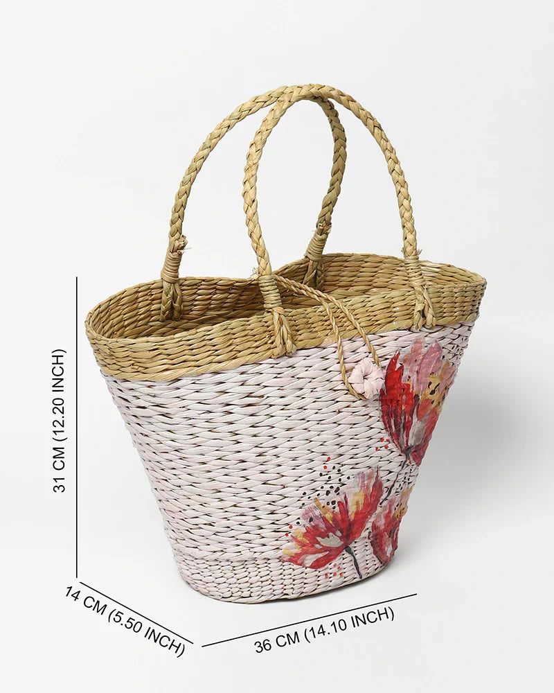 Handmade Boat Style Seagrass Basket Tote
