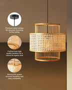 Decorative Bamboo Hanging Lamp for Bedroom and Study Room