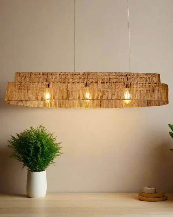 Artistic Seagrass Pendant Lamp for Study Room and Living Room
