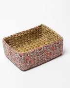 Handwoven Seagrass Organizer for Stylish Storage, Shelf Display, and Tabletop Use