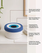 Cotton Rope Round Evil Eye Storage Basket for Home Decor & Gifting