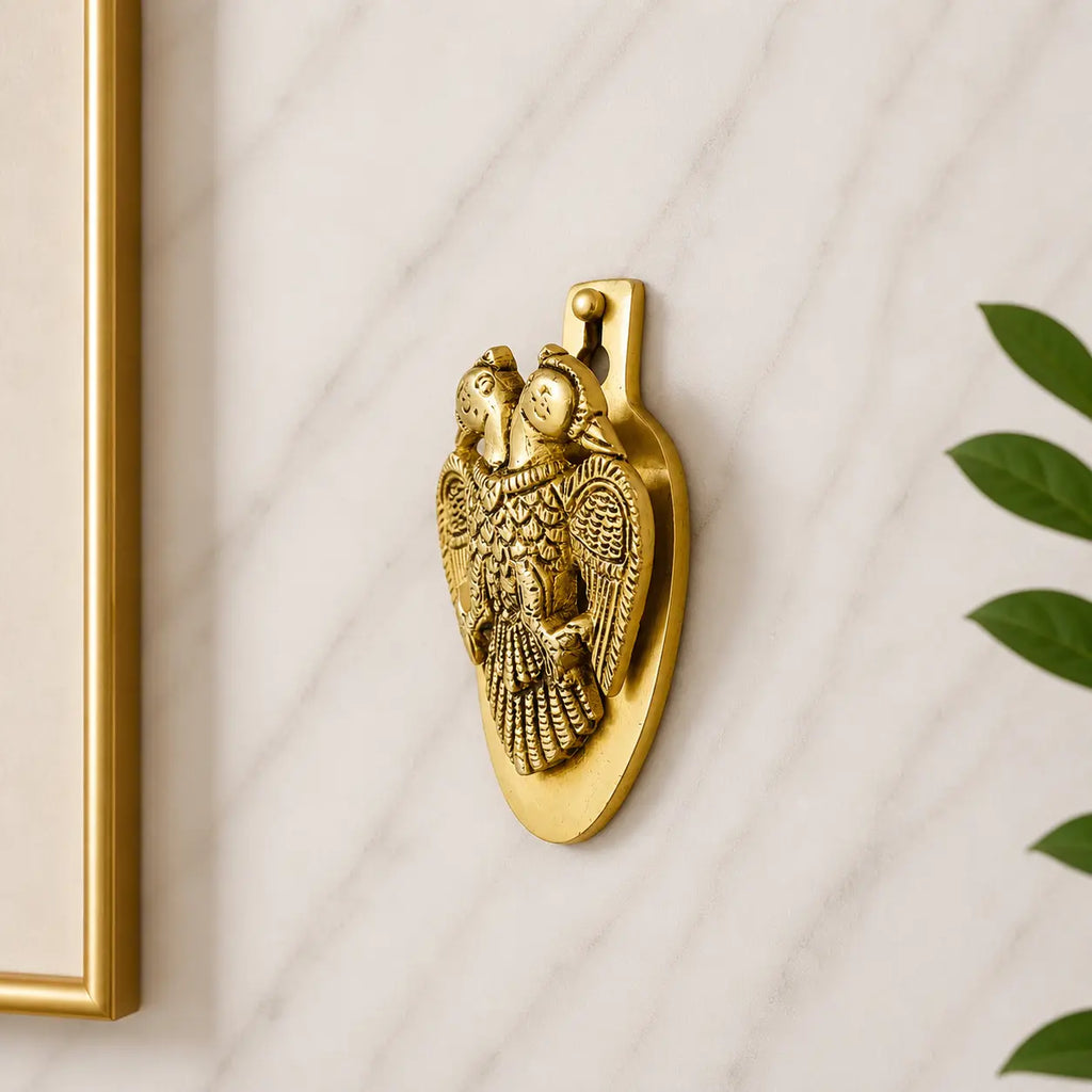 Brass Gandaberunda / Two Headed Bird Wall Hanging Idol (3.8 Inch) Vedansh Craft