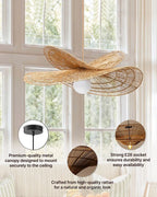 Artistic Raffia Ceiling Light for Living Room Decoration