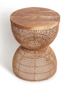Brown Rattan Stool for Home Styling and Corner Display