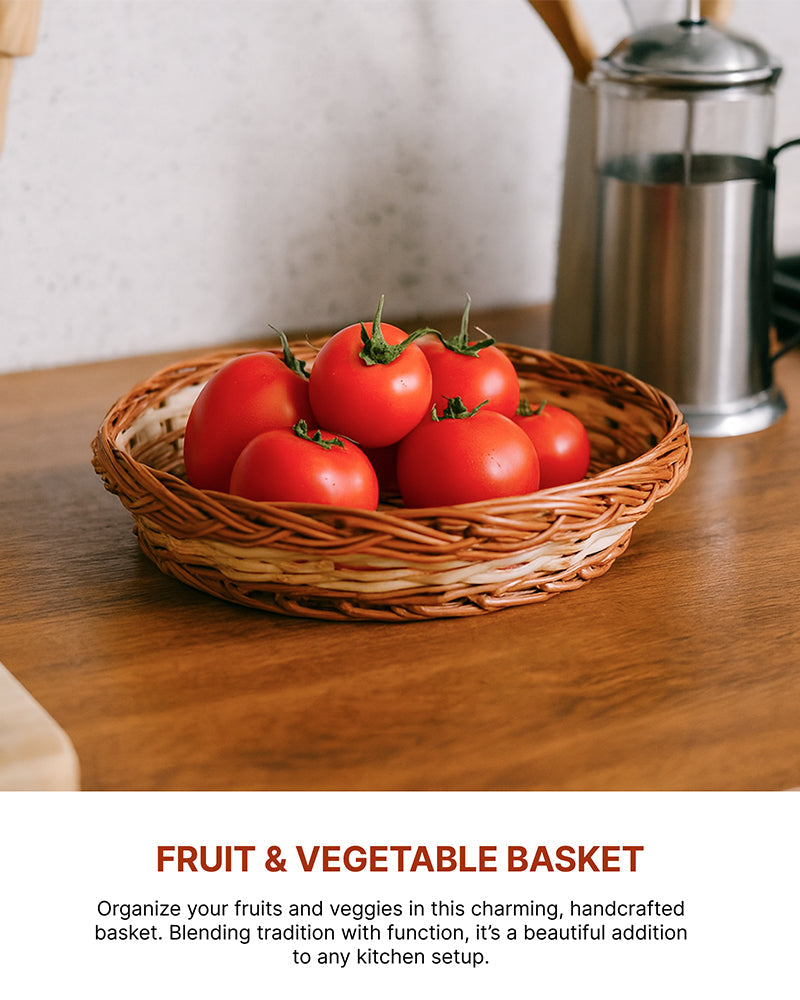 Wicker Baskets for Fruit and Kitchen Storage, Perfect Cane Gift Hamper