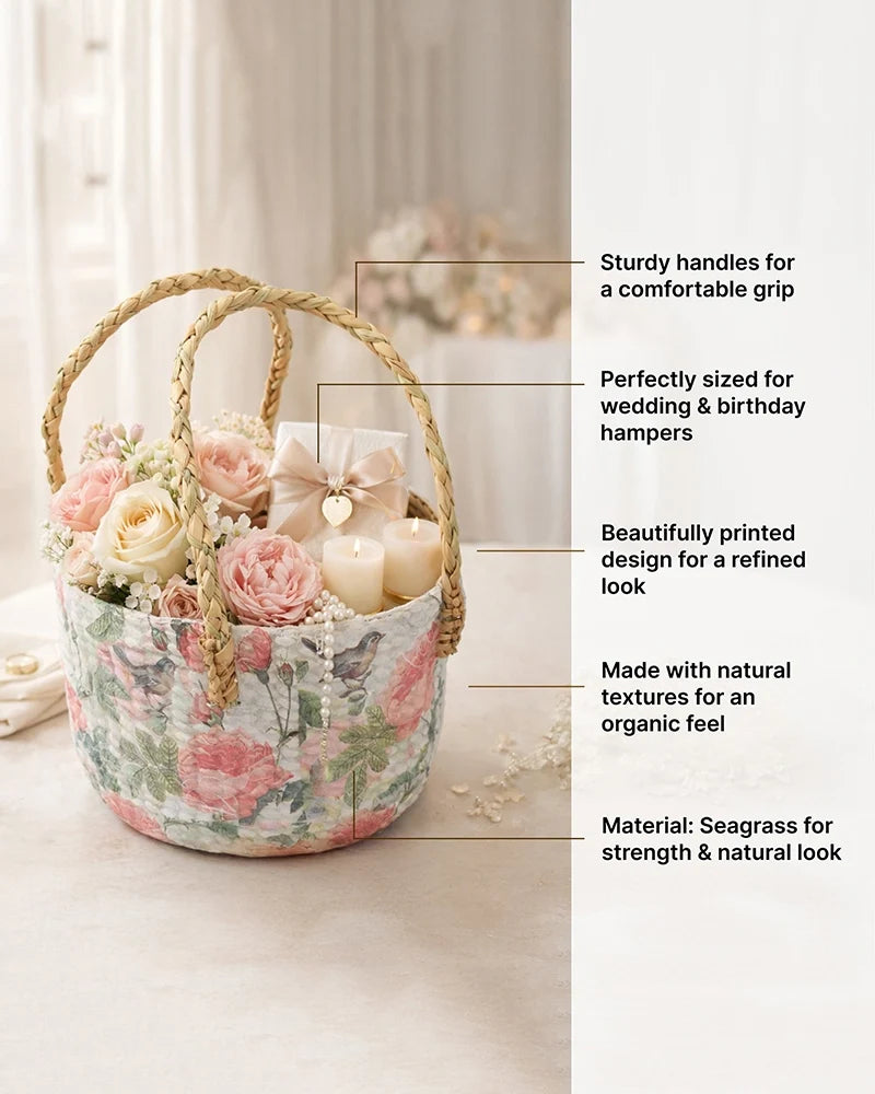 Seagrass Basket for Gift Hampers, Small Gift Bags, and Home Décor