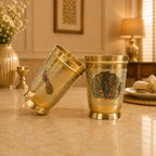Brass Hand Painted Glass Pair Vedansh Craft