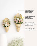 Decorative Bamboo Hanging Flower Holders for Plants and Home Decor (Set of 3)