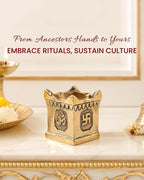 Brass Swastik Tulsi Diya for Home Pooja & Diwali Home Decoration