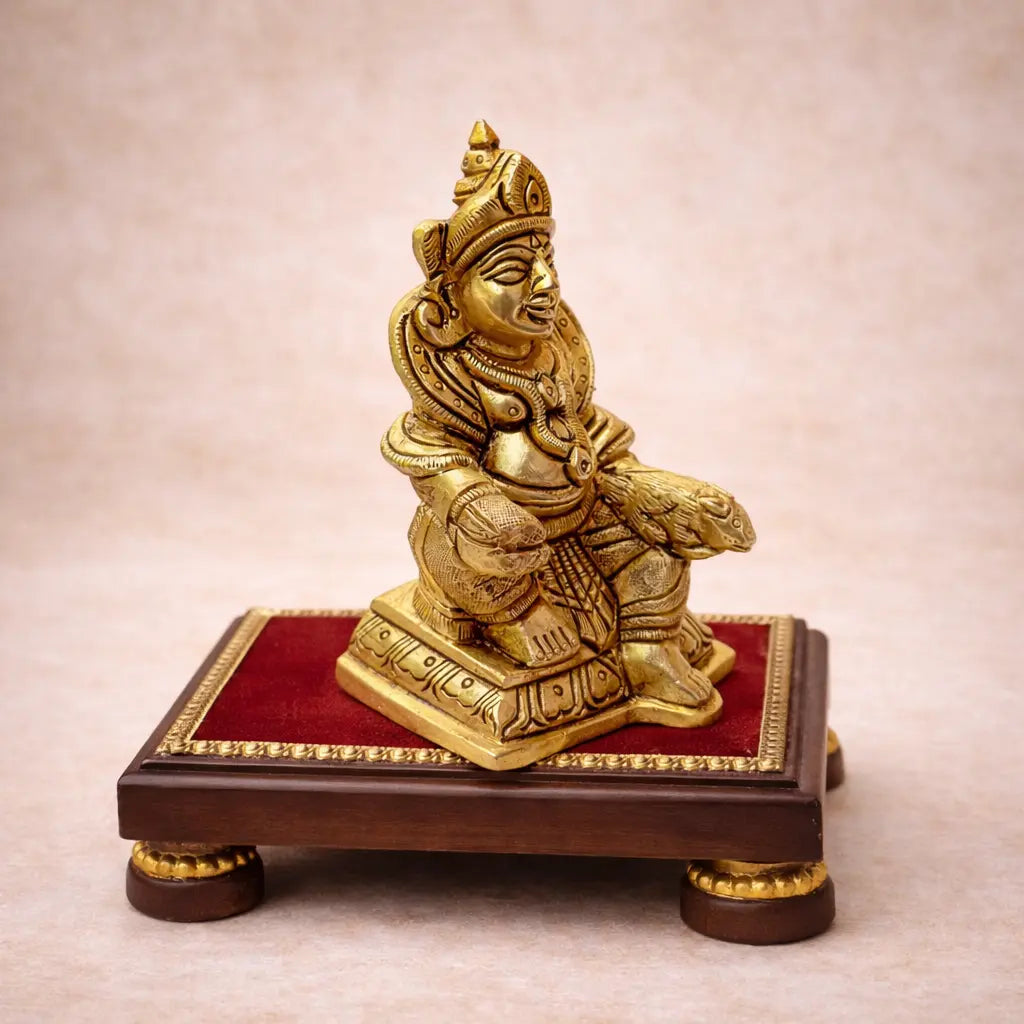 Brass Sitting Kuber Maharaj Idol (4 Inch) Vedansh Craft