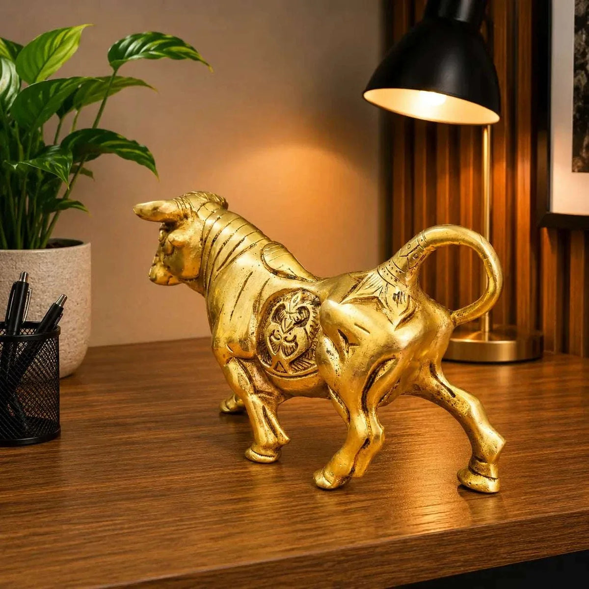 Brass Decorative Bull Statue (5 Inch) Vedansh Craft