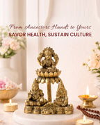 Brass Lakshmi Kuber Idol Set with Yakshi for Pooja and Home Décor