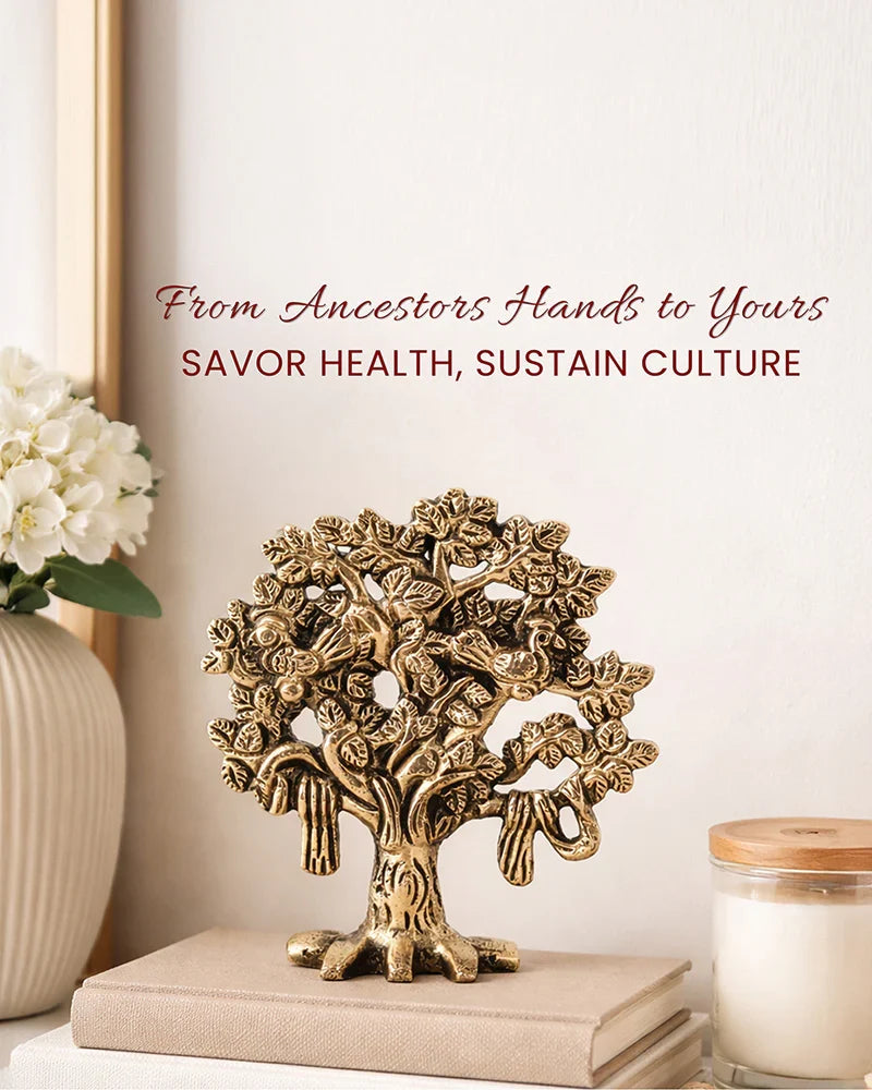 Pure Brass Kalpavriksha (Tree of Life) Idol for Home Temple & Pooja Room