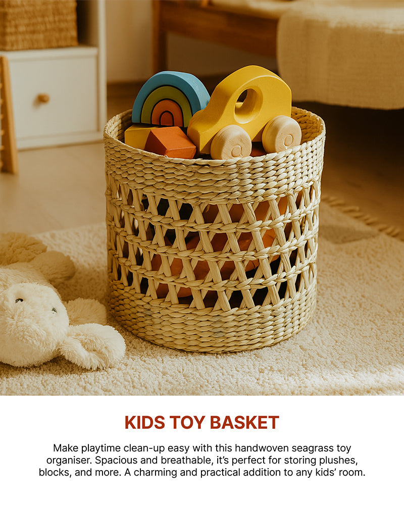Seagrass Organizing Storage Baskets, Shelf and Home Storage Organizer