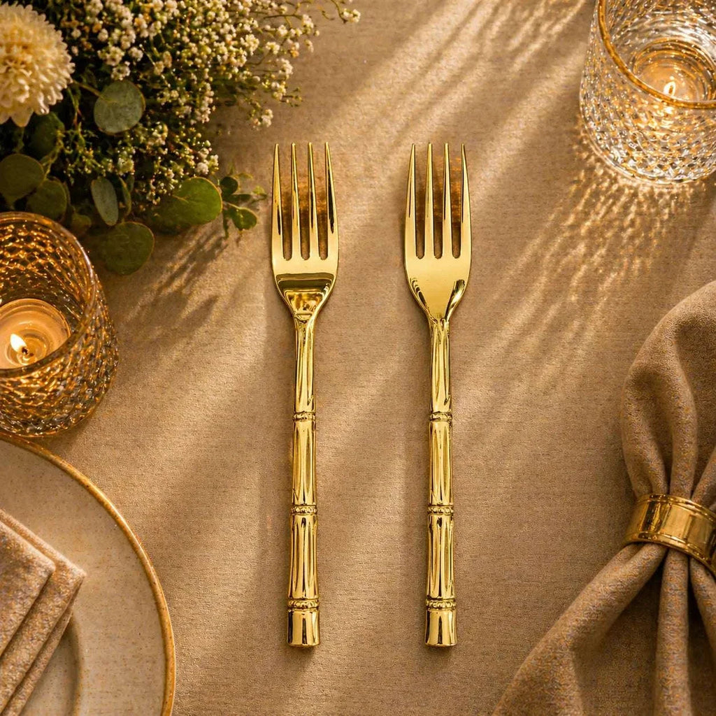 Handcrafted Brass Fork & Spoon Set – Premium Indian Brassware (7.2 Inch) Vedansh Craft