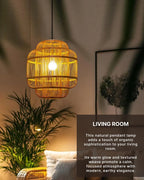 Natural Bamboo Pendant Light for Balcony and Hall