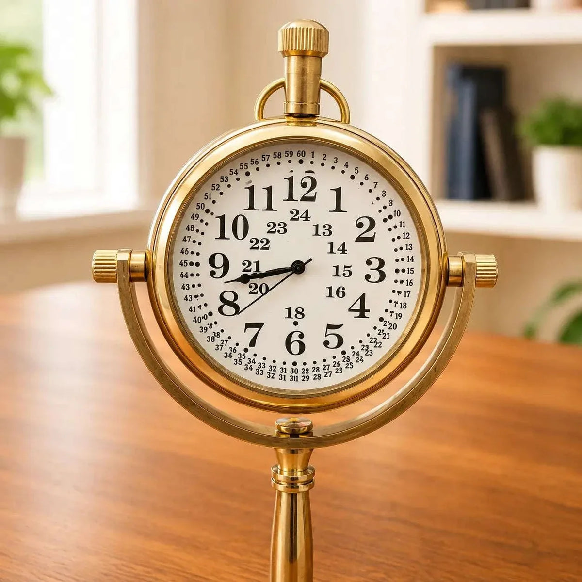 Brass Table Clock (5.5 Inch) Vedansh Craft