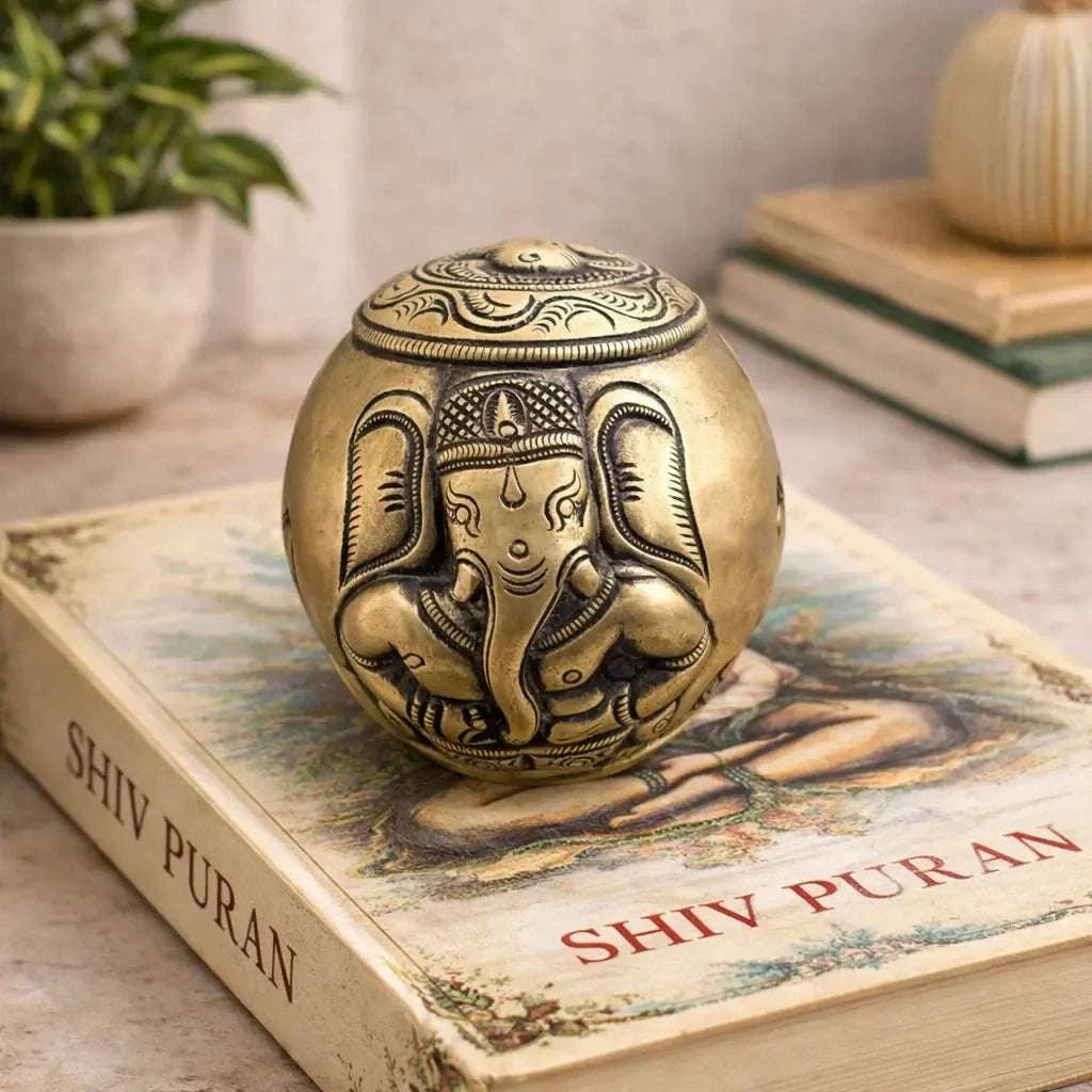 Brass Circular Paper Weight (3 Inch) Vedansh Craft