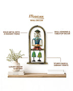 Handcrafted Hand-Painted Metal Folk Musician Home decor showpiece