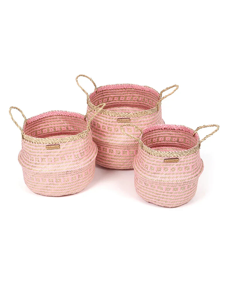 Set of 3 Minimalist Belly Basket for Indoor Plants & Home Styling