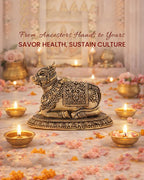 Elegant Pure Brass Nandi Idol for Worship, Blessings, and Home Decor