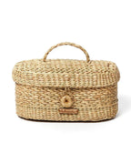 Handwoven Seagrass Tissue Box Holder for Bathroom, Bedroom, and Living Room